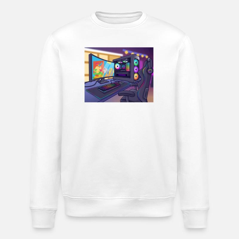 Ambiance PC de jeu RGB - Sweat bio ROLLER Stanley/Stella Unisexe - blanc