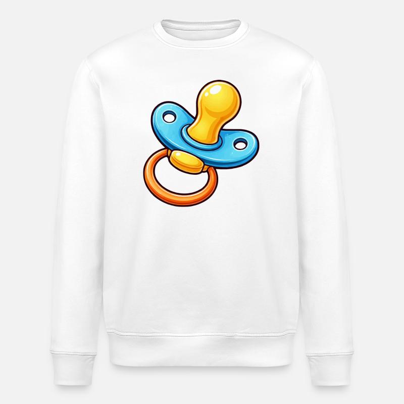 Schnuller Cartoon Baby - Stanley/Stella Unisex Bio-Sweatshirt ROLLER - Weiß