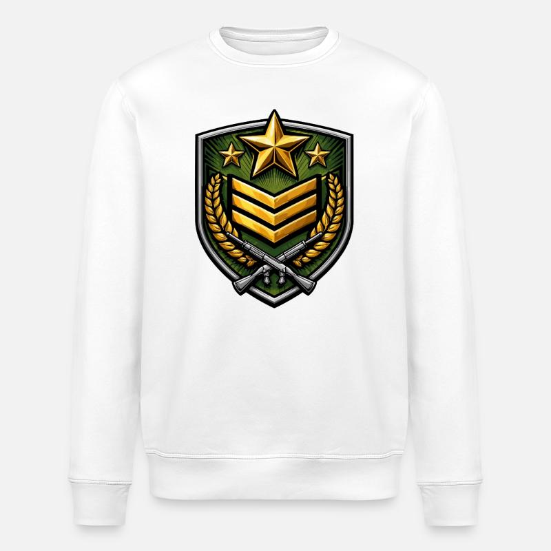 Wappen Schild mit Gewehren - Stanley/Stella Unisex Bio-Sweatshirt ROLLER - Weiß