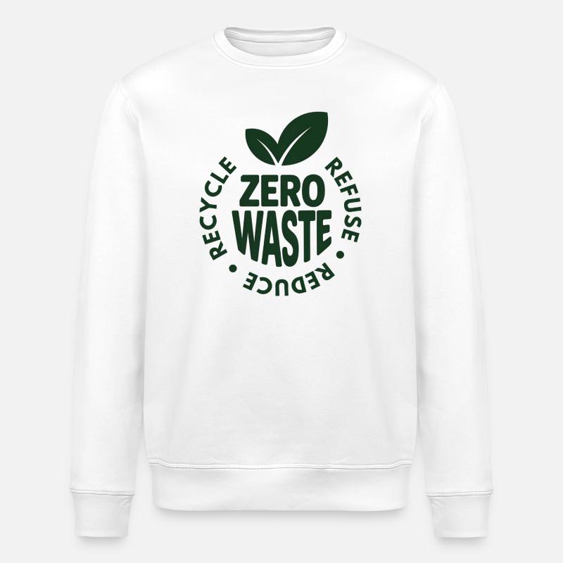 Zero Waste Eco-Friendly Badge Design - Stanley/Stella ROLLER Unisex Organic Sweatshirt - white