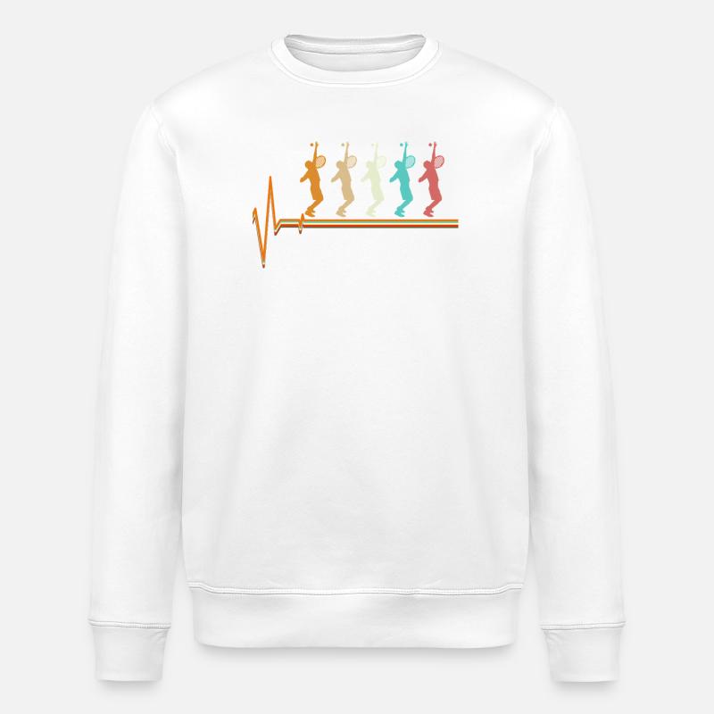 Tennis Heartbeat Silhouette rétro Sunset Player - Sweat bio ROLLER Stanley/Stella Unisexe - blanc