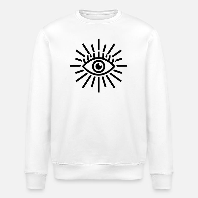 Éclatement de l’œil omniscient - Sweat bio ROLLER Stanley/Stella Unisexe - blanc