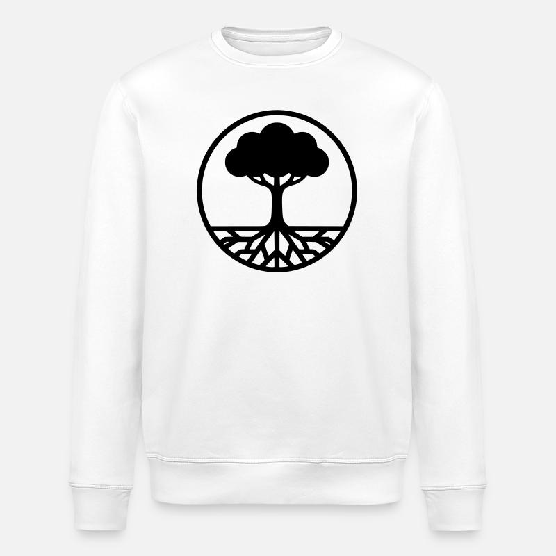 Baum des Lebens Silhouette - Stanley/Stella Unisex Bio-Sweatshirt ROLLER - Weiß