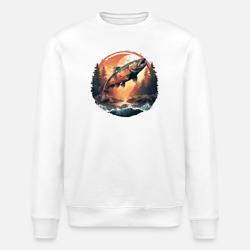 Lachse Lachs - Stanley/Stella Unisex Bio-Sweatshirt ROLLER - Weiß