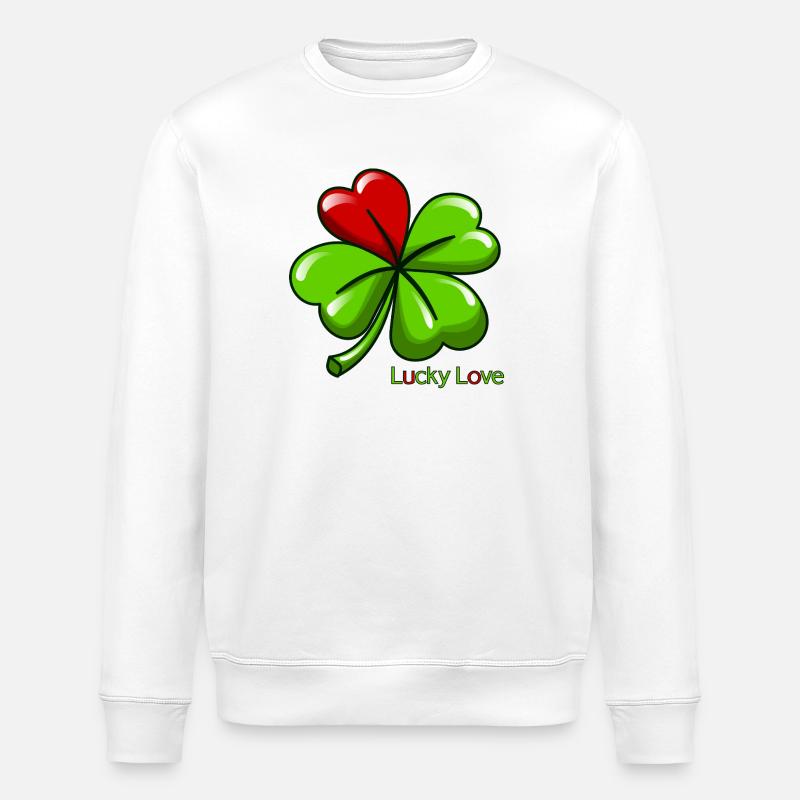 Trèfle de l’Amour Chanceux - Sweat bio ROLLER Stanley/Stella Unisexe - blanc