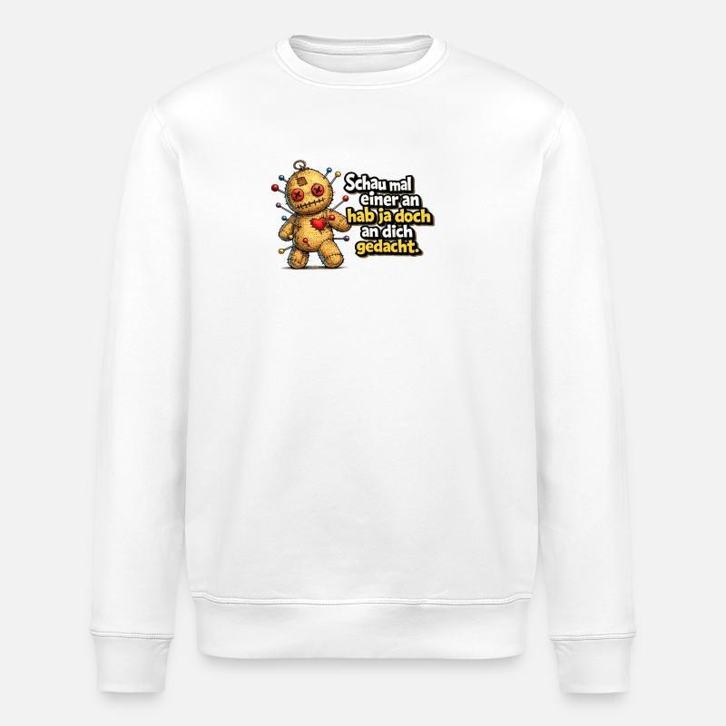 Aiguilles de poupée vaudou et cœur - Sweat bio ROLLER Stanley/Stella Unisexe - blanc