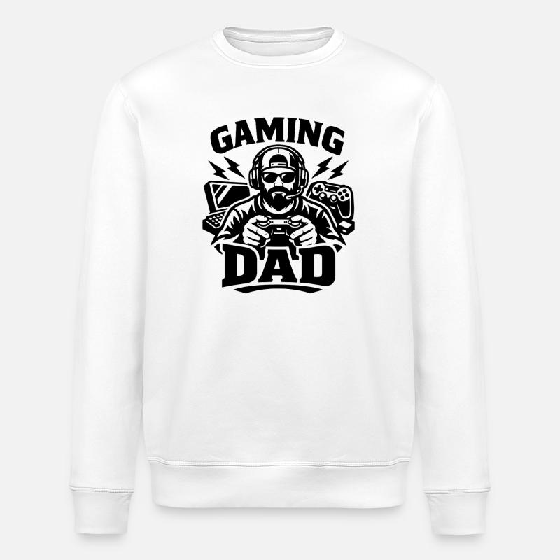 Gaming Dad - Gamer Geschenk - Stanley/Stella Unisex Bio-Sweatshirt ROLLER - Weiß