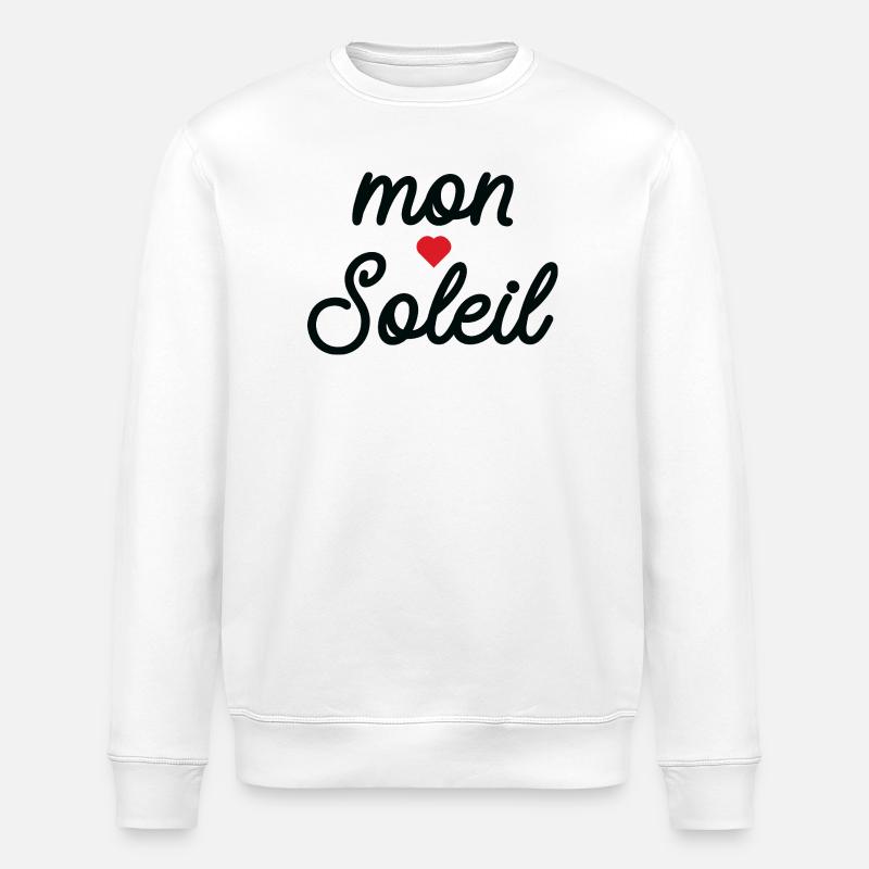Mon Soleil cœur en Script - Sweat bio ROLLER Stanley/Stella Unisexe - blanc
