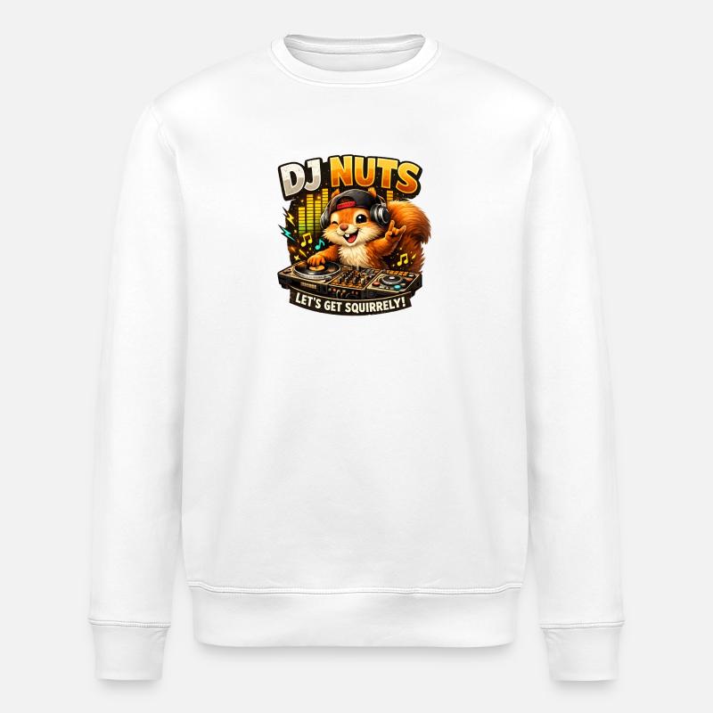 Eichhörnchen DJ Nuts süßes Squirrel lustig - Stanley/Stella Unisex Bio-Sweatshirt ROLLER - Weiß