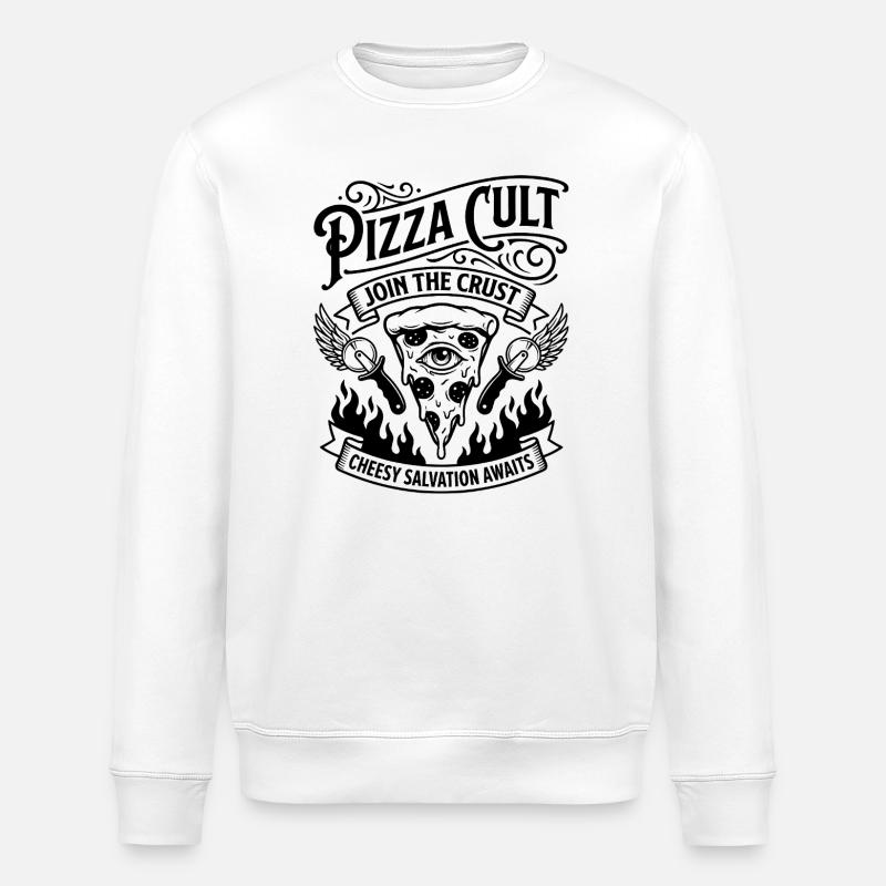 Pizza Cult Cheesy Salvation - Stanley/Stella Unisex Bio-Sweatshirt ROLLER - Weiß