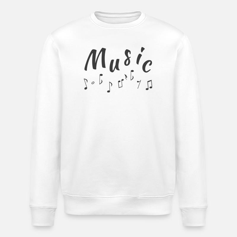 musik sprüche, noten - Stanley/Stella Unisex Bio-Sweatshirt ROLLER - Weiß