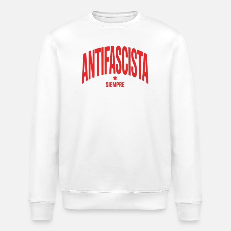 Antifascista Siempre - Antifa Tee - Stanley/Stella Unisex Bio-Sweatshirt ROLLER - Weiß