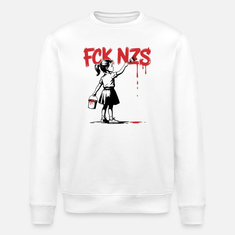 de nazis - T-shirt antifasciste - Sweat bio ROLLER Stanley/Stella Unisexe - blanc