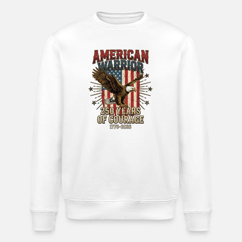 250 Jahre Amerika-Jubiläum Kriegermut - Stanley/Stella Unisex Bio-Sweatshirt ROLLER - Weiß