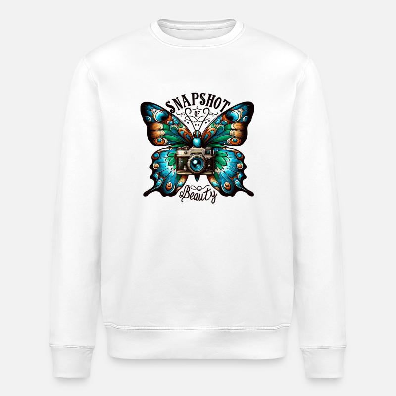 Beauté de la caméra papillon - Sweat bio ROLLER Stanley/Stella Unisexe - blanc