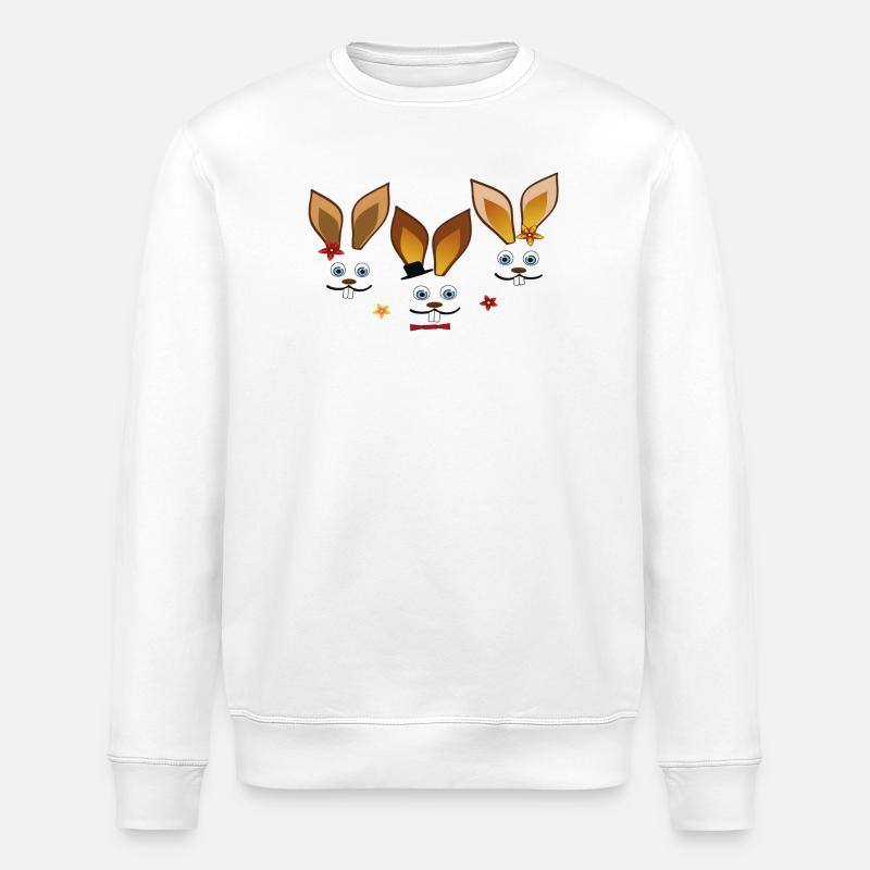 Fröhliche Osterhasen - Stanley/Stella Unisex Bio-Sweatshirt ROLLER - Weiß
