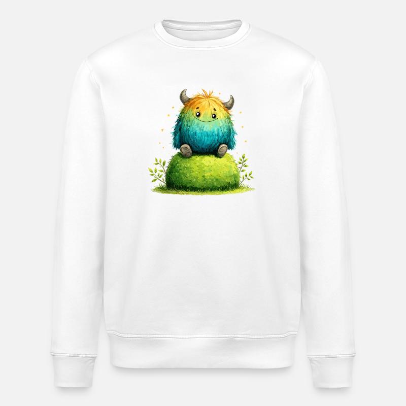 Rainbow Cuddly Morpe Meadow Joy - Stanley/Stella ROLLER Unisex Organic Sweatshirt - white
