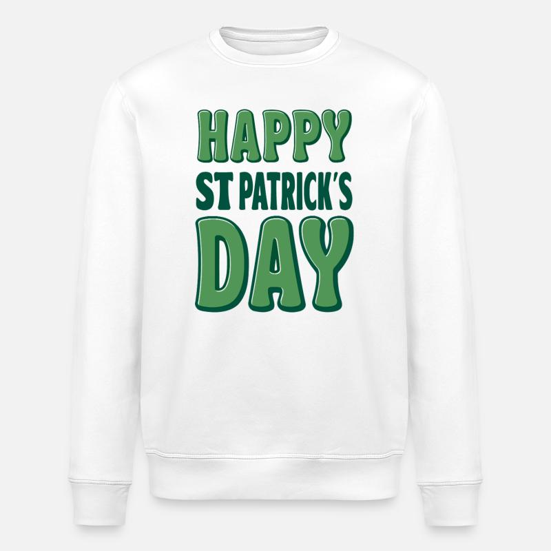 Frohen grünen St. Patrick's Day - Stanley/Stella Unisex Bio-Sweatshirt ROLLER - Weiß