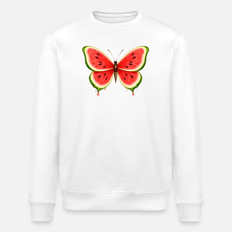 Papillon Melon d’été - Sweat bio ROLLER Stanley/Stella Unisexe - blanc