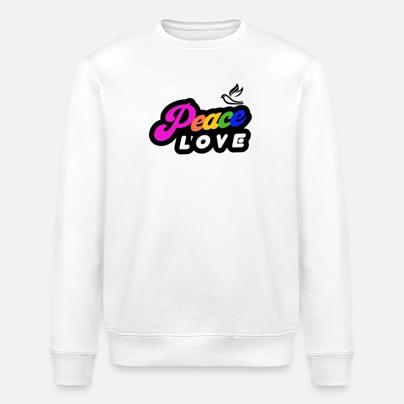 Paix Amour Arc-en-ciel Rétro - Sweat bio ROLLER Stanley/Stella Unisexe - blanc