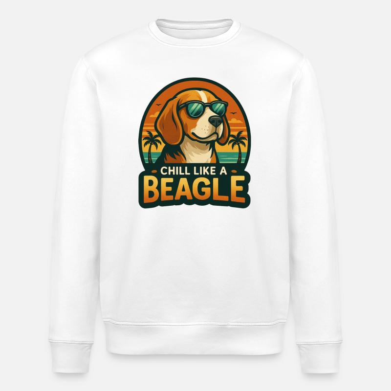 Détendez-vous comme un beagle - Sweat bio ROLLER Stanley/Stella Unisexe - blanc