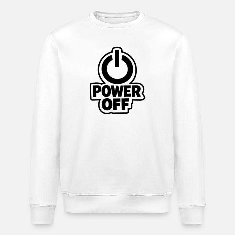 Power Off Icon Tee - Stanley/Stella ROLLER Unisex Organic Sweatshirt - white