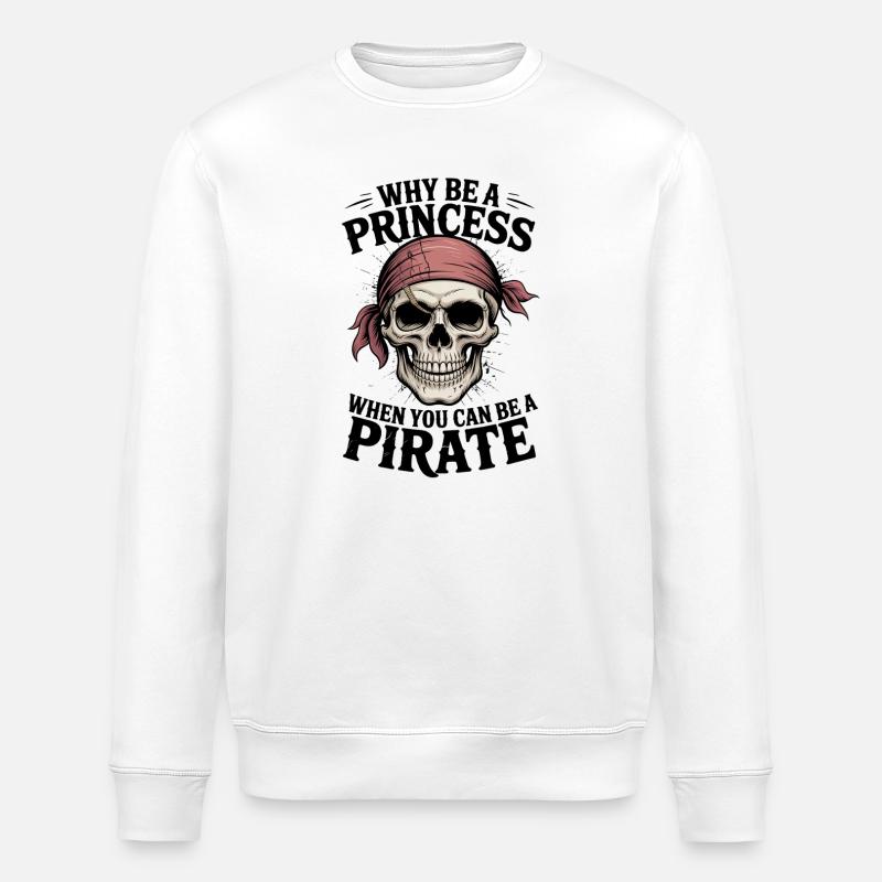 Bandana du Crâne de Pirate - Sweat bio ROLLER Stanley/Stella Unisexe - blanc