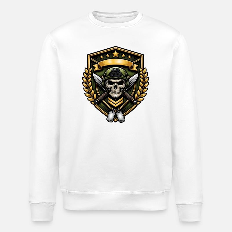 Schädelkrieger Schildabzeichen - Stanley/Stella Unisex Bio-Sweatshirt ROLLER - Weiß