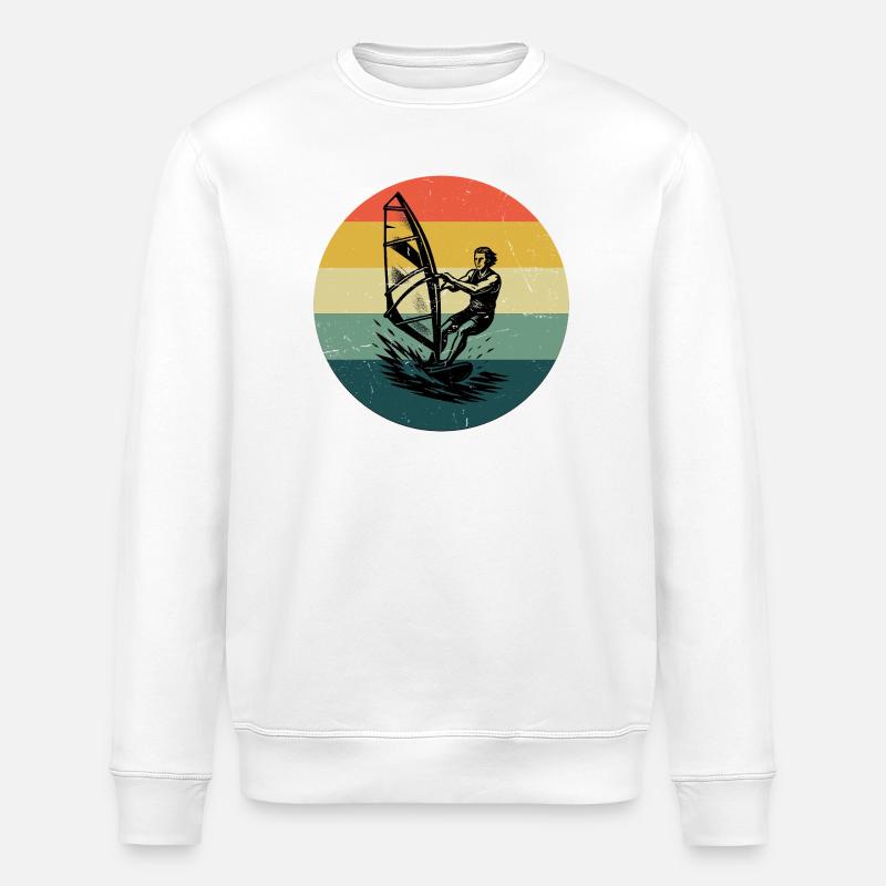 Modern Windsurfing Artwork - Stanley/Stella ROLLER Unisex Organic Sweatshirt - white