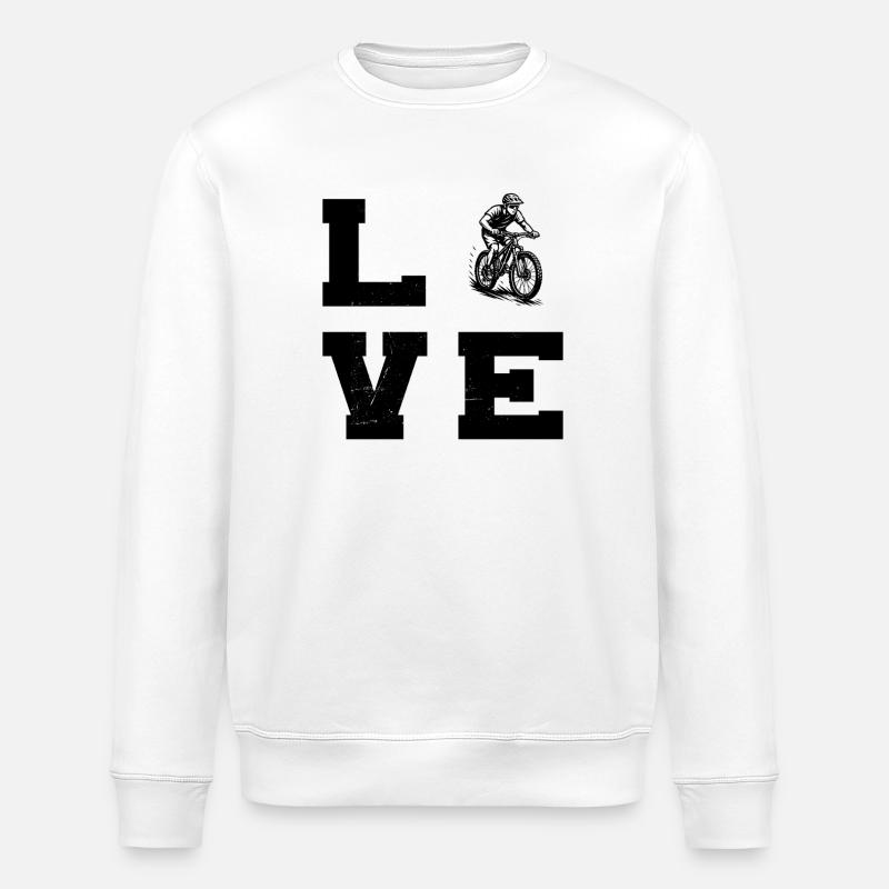 Motif emblématique du VTT - Sweat bio ROLLER Stanley/Stella Unisexe - blanc