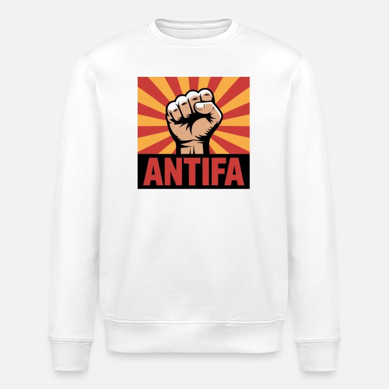 Antifa - Antifascist Merch - Stanley/Stella Unisex Bio-Sweatshirt ROLLER - Weiß