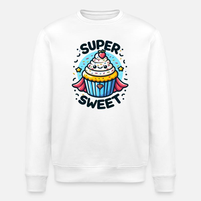 Super Cupcake Held - Stanley/Stella Unisex Bio-Sweatshirt ROLLER - Weiß