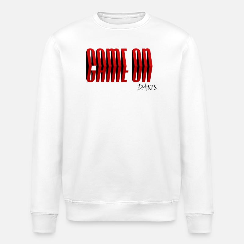 GAME ON Darts - Stanley/Stella Unisex Bio-Sweatshirt ROLLER - Weiß