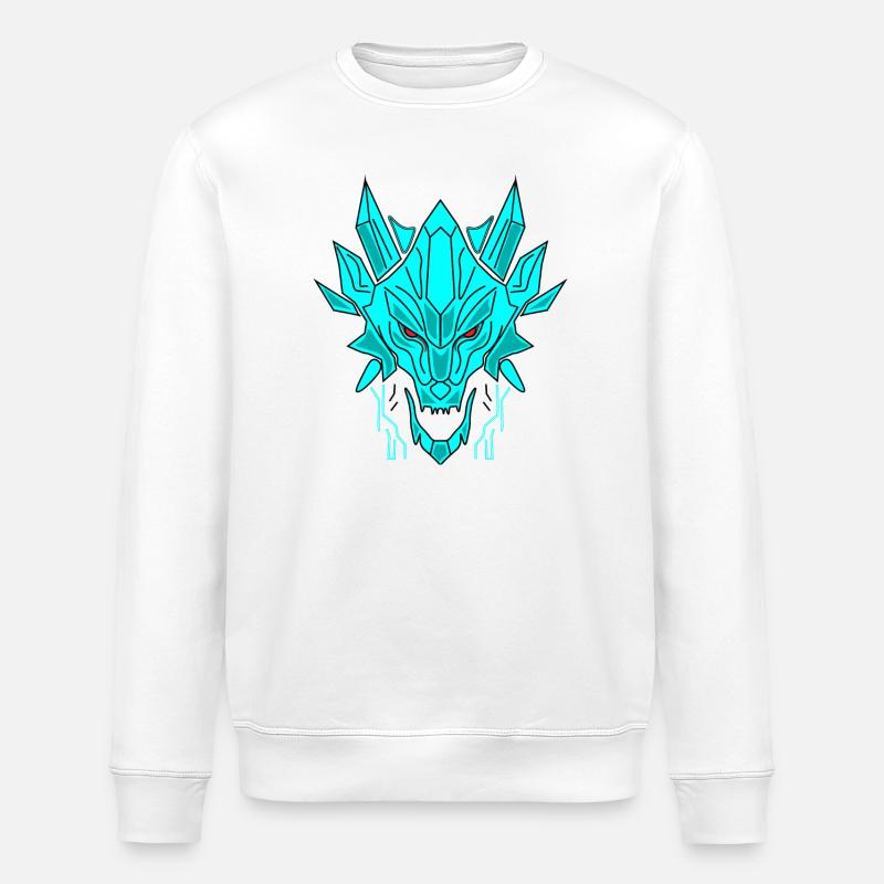 Tête de dragon de glace géométrique - Sweat bio ROLLER Stanley/Stella Unisexe - blanc