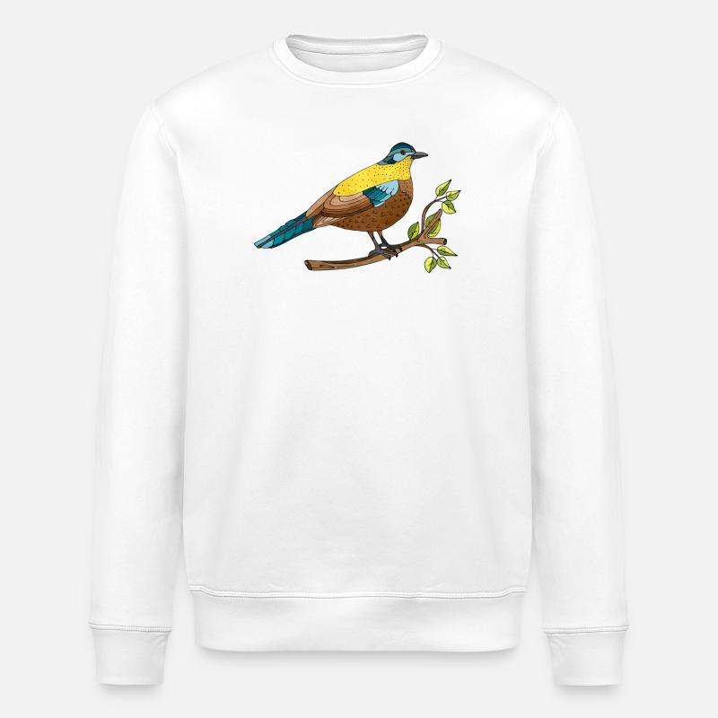 Bunter Vogel - Stanley/Stella Unisex Bio-Sweatshirt ROLLER - Weiß