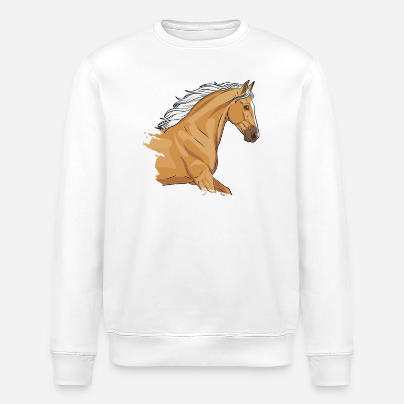 Der Kopf eines Palomino-Pferdes - Stanley/Stella Unisex Bio-Sweatshirt ROLLER - Weiß