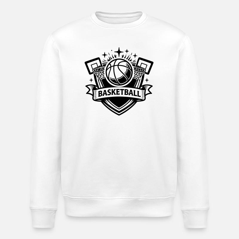 Basketball Wappen - Stanley/Stella Unisex Bio-Sweatshirt ROLLER - Weiß