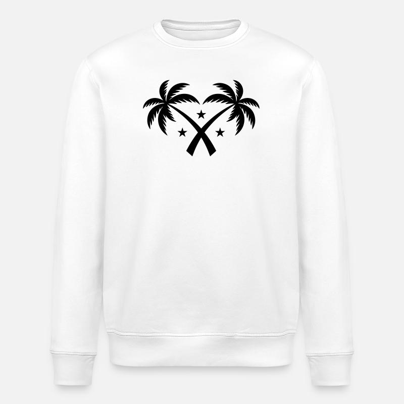 Palm Tree Symbol Island - Stanley/Stella ROLLER Unisex Organic Sweatshirt - white