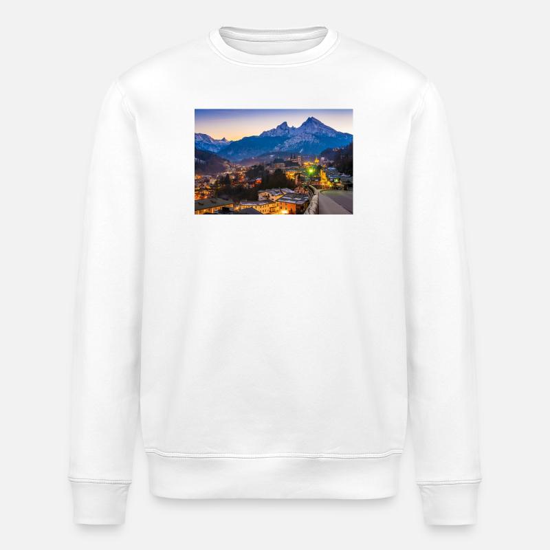 Berchtesgaden mit Watzmann - Stanley/Stella Unisex Bio-Sweatshirt ROLLER - Weiß