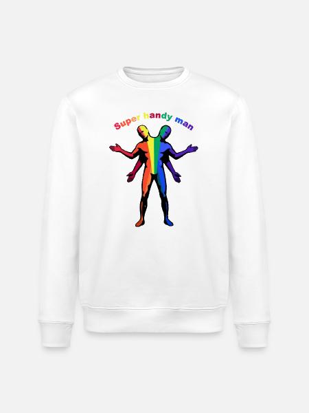 Super-Handwerker-Regenbogen - Stanley/Stella Unisex Bio-Sweatshirt ROLLER - Weiß