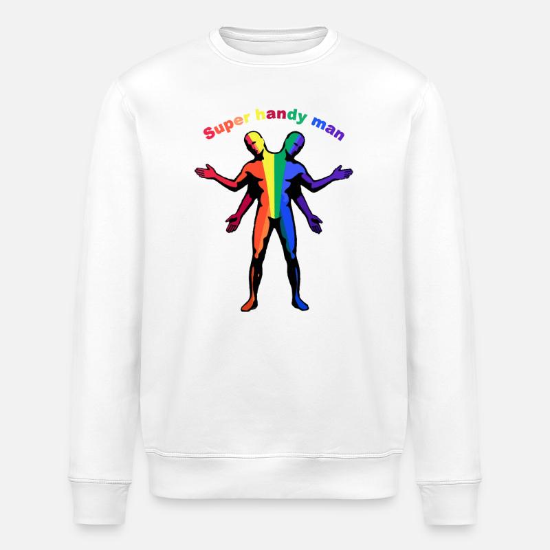 Super-Handwerker-Regenbogen - Stanley/Stella Unisex Bio-Sweatshirt ROLLER - Weiß