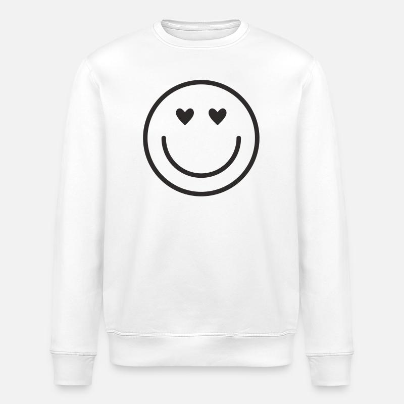 Smiley lachen lächle smile - Stanley/Stella Unisex Bio-Sweatshirt ROLLER - Weiß