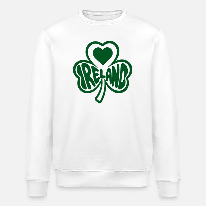 Cœur du trèfle celtique Irlande - Sweat bio ROLLER Stanley/Stella Unisexe - blanc