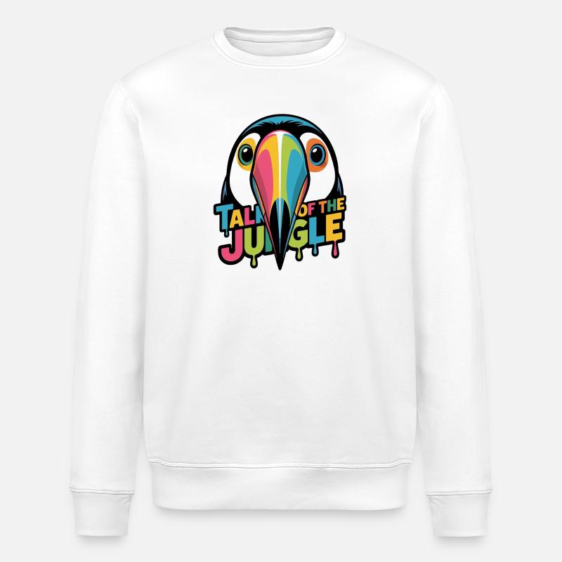 Parler du toucan de la jungle - Sweat bio ROLLER Stanley/Stella Unisexe - blanc