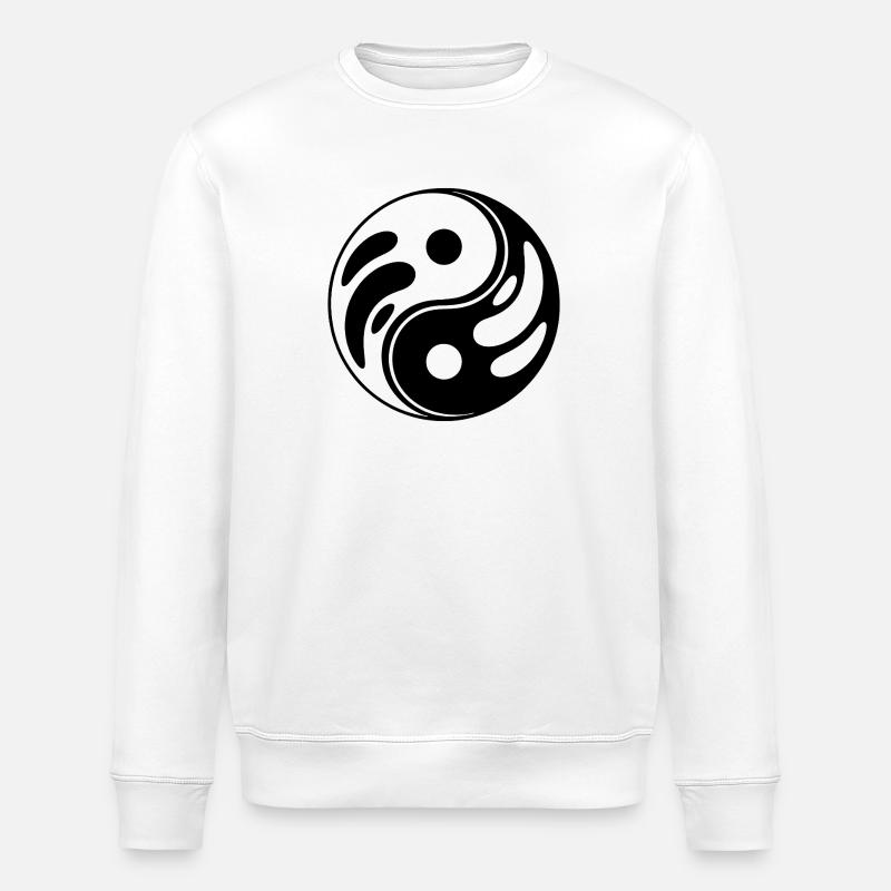 Yin Yang Balance Pattern - Stanley/Stella ROLLER Unisex Organic Sweatshirt - white