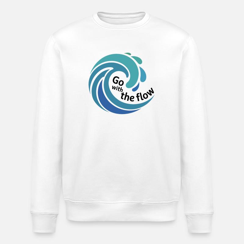 Go with the Flow Wave Art - Stanley/Stella ROLLER Unisex Organic Sweatshirt - white