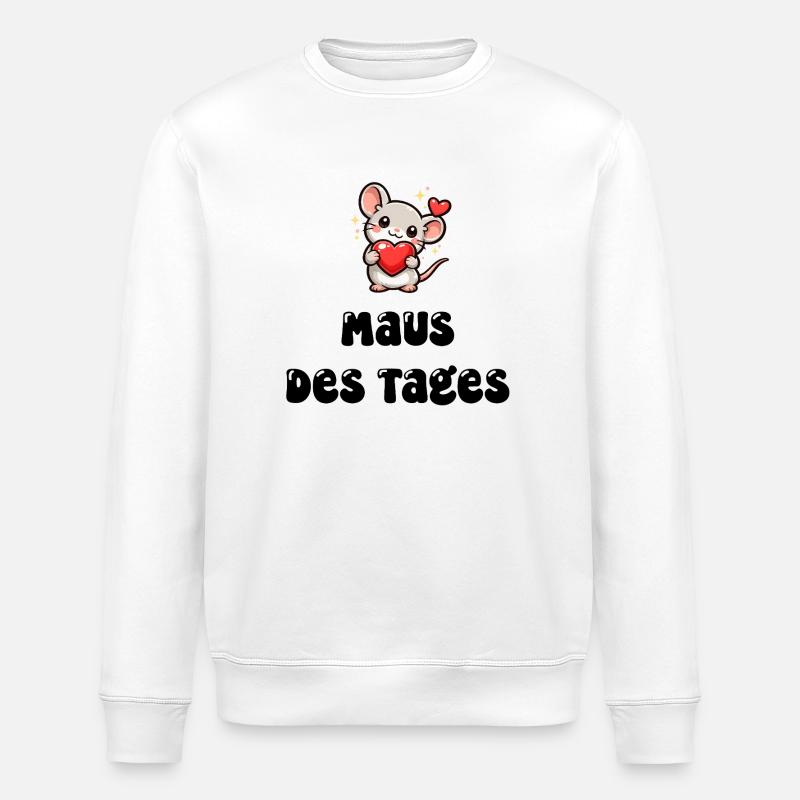 Maus mit Herz - Stanley/Stella Unisex Bio-Sweatshirt ROLLER - Weiß