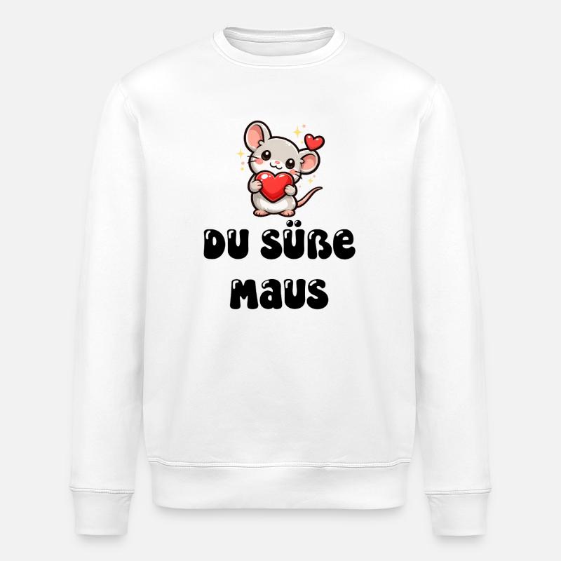 Du süße Maus - Stanley/Stella Unisex Bio-Sweatshirt ROLLER - Weiß