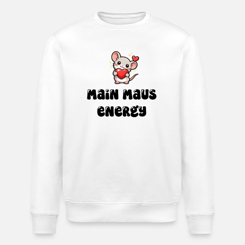 Main Maus Energy - Stanley/Stella Unisex Bio-Sweatshirt ROLLER - Weiß