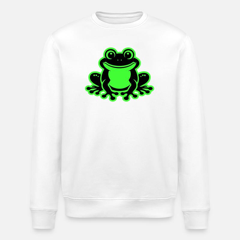 Toad Comic Frog - Stanley/Stella ROLLER Unisex Organic Sweatshirt - white